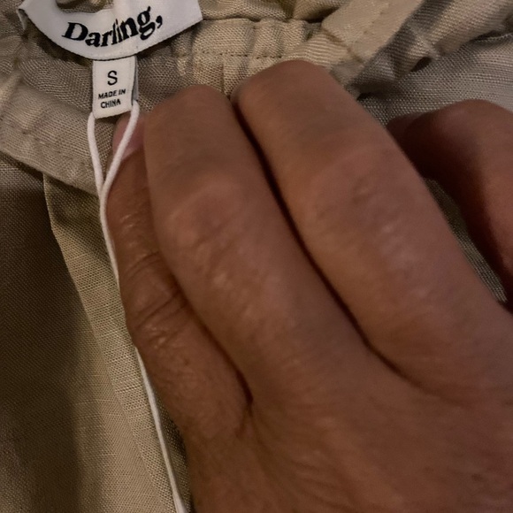 Darling, journey easy pant tan Linen Beige Cream barrel wide leg pull on S NWT - Picture 5 of 16